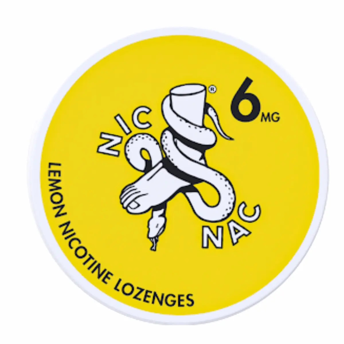 NIC NAC Lemon 6mg nicotine lozenges tin, citrus flavoured nicotine lozenges for nicotine users