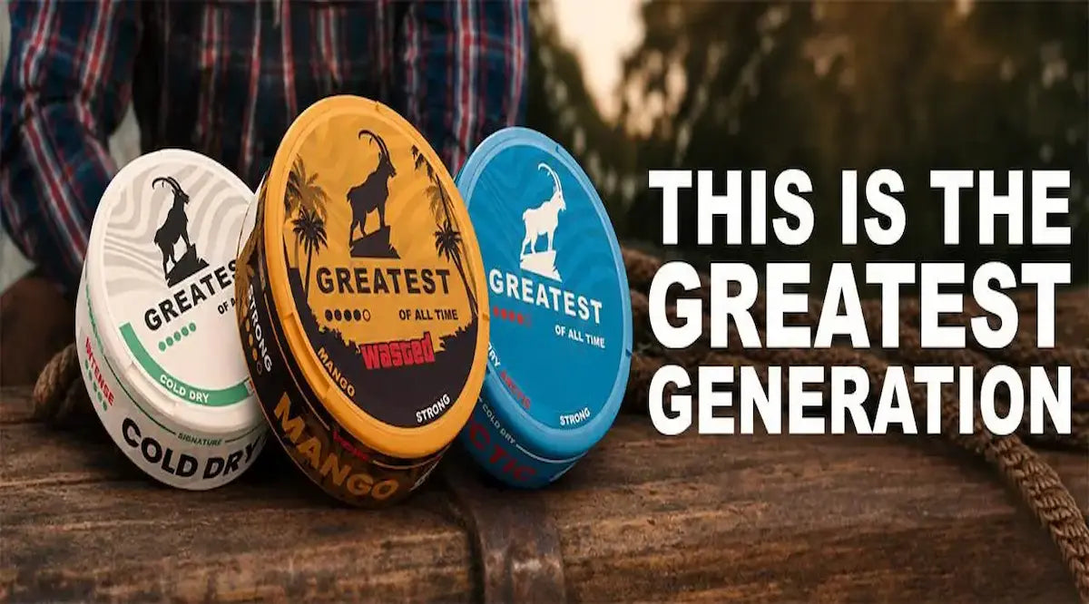 Greatest Cold Dry, Hyper Intense and Mega Can nicotine pouches