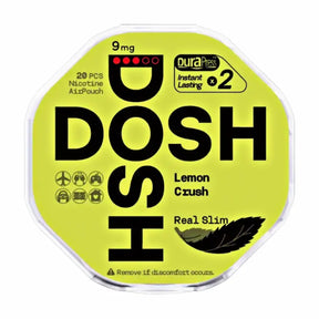 DOSH Lemon Crush 9mg nicotine pouches UK citrus flavour air pouch slim 