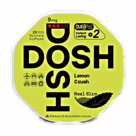 DOSH Lemon Crush 9mg nicotine pouches UK citrus flavour air pouch slim 