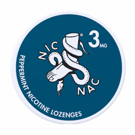NIC NAC Peppermint 3mg nicotine lozenges tin, refreshing peppermint nicotine lozenges